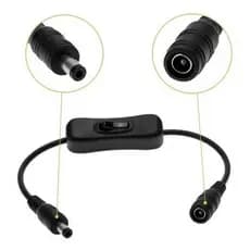KIT 10UN Botão Liga e Desliga Interruptor On/Off com P4 Macho e Fêmea para Fita Led