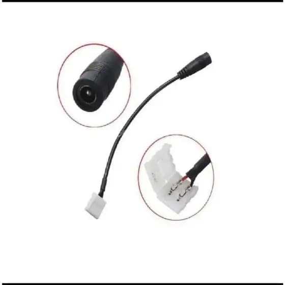Cabo Conector Plug P4 com Emenda Pressão Click para Fita LED 2 Vias 5050, 3528, 2835 até 10mm