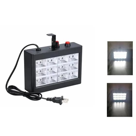 Strobo Rítmico 12 Leds branco frio ou colorido15w Dj Iluminação Festa Balada bivolt TB-0624/0625