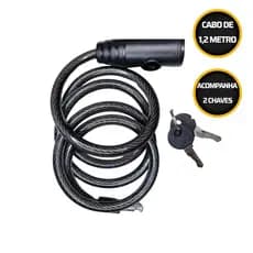 Cadeado de bicicleta Moto 120cm com cabo de aço reforçado 6 x120cm Capacete Bike Segurança