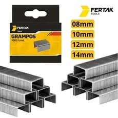 Grampo Grampeador Tapeceiro 8mm, 10mm, 12mm ou 14mm Galvanizado Profissional Reforçado