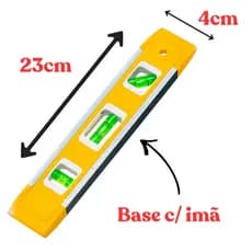 Nivel Com Base Magnetica profissional 9 Polegadas com Imã Nivelador Serralheiro Com Três Bolhas
