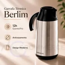 Garrafa Térmica🔥 Inox Berlim 1L/600ml ❄️ Café ☕Chá 🍵Tererê Leite🥛 Chimarrão🧉 Unitermi