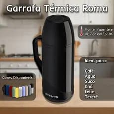 Garrafa Térmica🔥 Roma Tradição 1L Unitermi ❄️com Tampa Copo Dupla Função✨