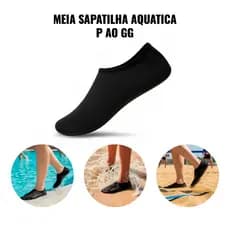 Meia Sapatilha Aquática🌊 Antiderrapante Praia 🏖️Piscina Pilates Hidroginástica Unissex Proteção 👣