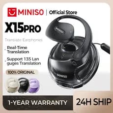 MINISO X15 Pro AI Inteligente Tradução Em Tempo Real Fones De Ouvido Sem Fio Bluetooth 5.4 Com Negócios Microfone À Prov