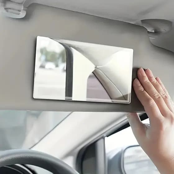 [Espelho de maquiagem: tamanho pequeno 11 * 6.5 cm] Espelho de maquiagem para viseira solar de carro Espelho de vestir p