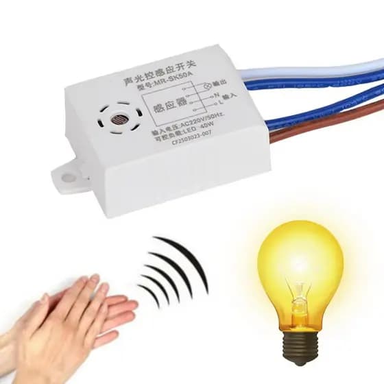 Detector De Interruptor De Luz Com Sensor Inteligente , De Voz Sonora , Liga/Desliga Automático Controle Doméstico , Cor