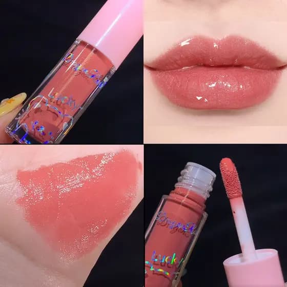 Brilho labial Brilho labial Tintura labial Pérola Hidratante de longa duração Batom espelhado fofo Brilho