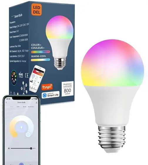 E27 LED Lâmpada Inteligente RGB Tuya Bluetooth Controle APP Ampola Regulável 15W 220V IP20 Casa Decoração De Festa De Na