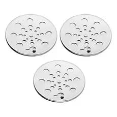 Kit 3 Ralos Grelha Redonda 10cm Inox Abre Fecha Rotativo