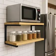 Suporte Microondas Forno Eletrico impressora Prateleira de Parede Estilo Industrial Multiuso Metalon