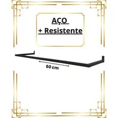 Arara De Parede 60cm, 80cm, 100cm, 120cm Cabideiro Aço Resistente Organizador de Roupas Loja Closet Quarto