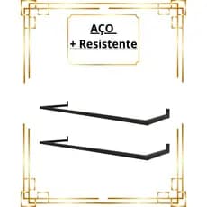 Arara De Parede 1,20m 60cm 80cm 100cm Cabideiro Aço Resistente Organizador de Roupas Loja Closet