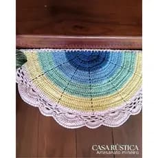 Tapete Meia Lua de Crochê Artesanal - Barbante Premium - Porta e Quarto (Várias Cores)