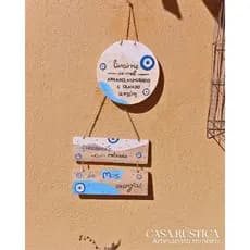 Placa Decorativa Artesanal - Proteção e Olho Grego 🧿