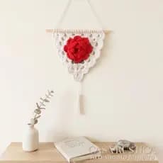 Enfeite De Parede Flâmula Crochê Boho Chic P/ Quarto Casal Sala Quarto infantil