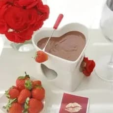 Aparelho Fondue 7 Peças De Cerâmica Coração  320ml