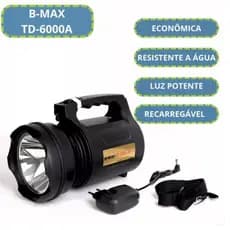 Holofote Super Potente Led 30w Td 6000a T6 Alta Potência Recarregavel