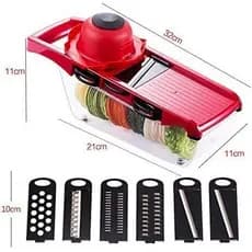 Mandoline Slicer Nicer 6 em 1 – Fatiador e Cortador de Legumes Multifuncional em Inox
