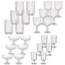 Linha Canelada em Vidro Escolha Xicara Caneca Taça Copo Jarra Bowl Jogo L'hermitage