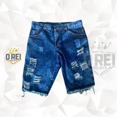 Shorts Jeans Masculino Rasgado Presente Dia dos Pais