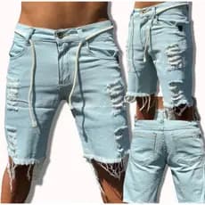bermuda jeans masculina short masculino rasgado