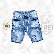 Shorts masculinos Jeans rasgados Estiloso Moda Masculina Fashion
