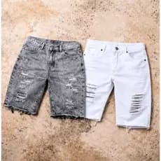 Kit 2 Bermuda Jeans Masculina Jogador Rasgada Preço de Fábrica