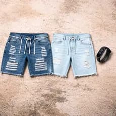 Shorts Jeans Masculino Jogador Modelo Moda Verão 2026 + Relógio Digital Led A Prova D Agua