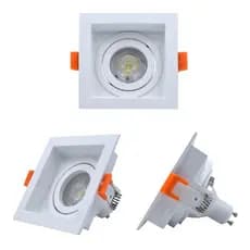 Spot De Embutir Mr16 Dicroica Quadrado Recuado Com Lâmpada Led Bivolt MR16 Led 36°Soquete Gu10