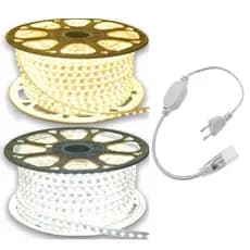 Fita Mangueira LED 5050 Branco Frio/Quente 110v/220v Com Conector Para Decoração