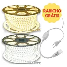 Fita LED Mangueira 5050 Branco Frio/Quente 110v/220v  Com Conector Para Decoração