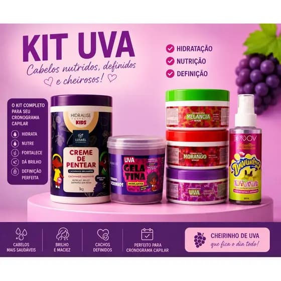 kit  infantil Cronograma capilar  à vulso ou kit cheirinho de frutas+ óleo. Monte seu kit infantil/ juvenil