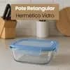 Pote Retangular Hermético Vidro 370ml - 1 Pote Retangular Hermético Vidro 370ml - 2 Pote Retangular Hermético Vidro 370m