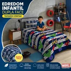 Edredom Infantil Stitch Lepper Cobre Leito Dupla Face Cama Solteiro Personagens Menina Menino Colorido Confortável