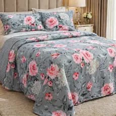 Cobre Leito King Colcha Dupla Face 3 Peças Luxo Macia Grande 200 Fios Micropercal Protetor De Cama Colchão