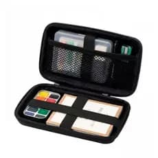 Estojo Case Preto com Zíper e Rede Interna para Acessórios, Fones, Cabos ou Pendrive