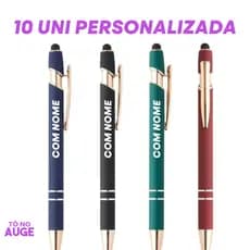 10 unidades Caneta Metal Touch PERSONALIZADA com Nome Frase ou Logo