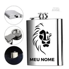 Cantil de Bolso Personalizado de Aço Inox - Porta Whisky 6oz/7oz