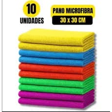 Kit 10 Pano de Microfibra para Limpeza Tamanho 30x30