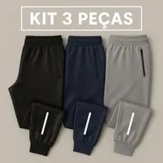 kit com 2 ou 3 calça jogger masculino para trabalhar e academia esportiva com símbolo refl