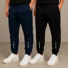 kit 2 calça de chimpa adulto flanelado com zíper no bolso e com logo academia treino corrida esportiva