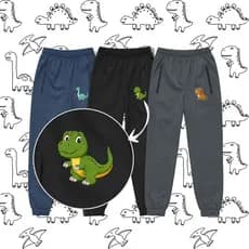 Kit 2 e 3 Calça de 2 Ao 16 ANOS DINOSSAURO Infantil Juvenil Criança Bebe Bolso E Ziper Menino Escola Creche