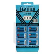 Lâmina de barbear Feather Japonesa ORIGINAL cartela com 60 unidades