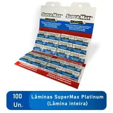 Lâmina Supermax Platinum +10 cartelas com 100 unidades totalizando 1000 lâminas inteiras