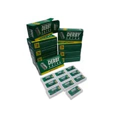 Lâmina de barbear Derby Extra platinum verde kit com 10 caixas com 50 unidades