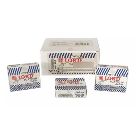 Lâmina de barbear  Lord Platinum cortada kit 10 caixinhas com 100 metades