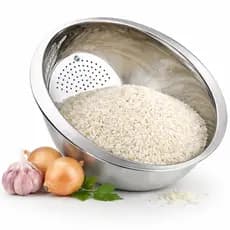 Escorredor De Arroz Salada Frutas Inox Utensílios De Cozinha