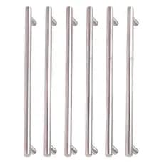 Kit 6 Puxador Móveis Haste Redonda Inox Escovado 64/96/128/160/192mm